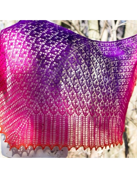 Wild Cosmos | gradient yarn + shawl knitting pattern kit
