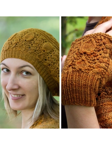 SET: Avellana Beret and Mitts (2 knitting patterns)